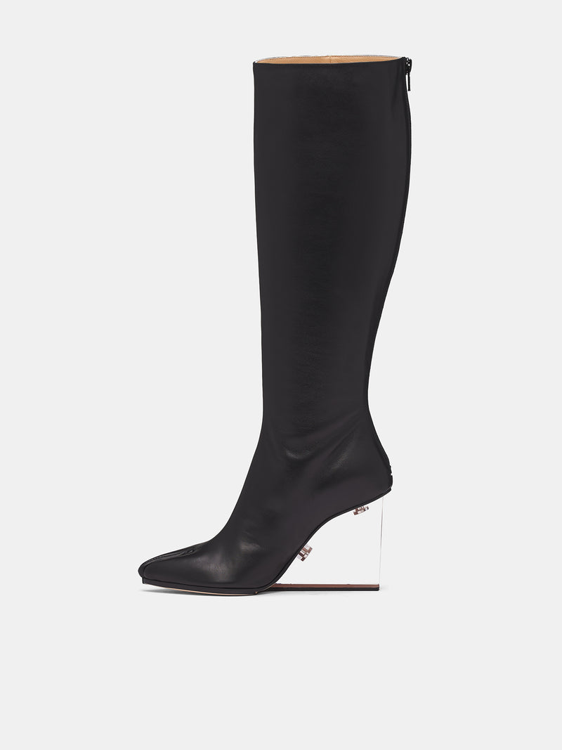 Black Tabi Claw Plexi Boots (S39WW0076-P7700-T8013-BLACK)