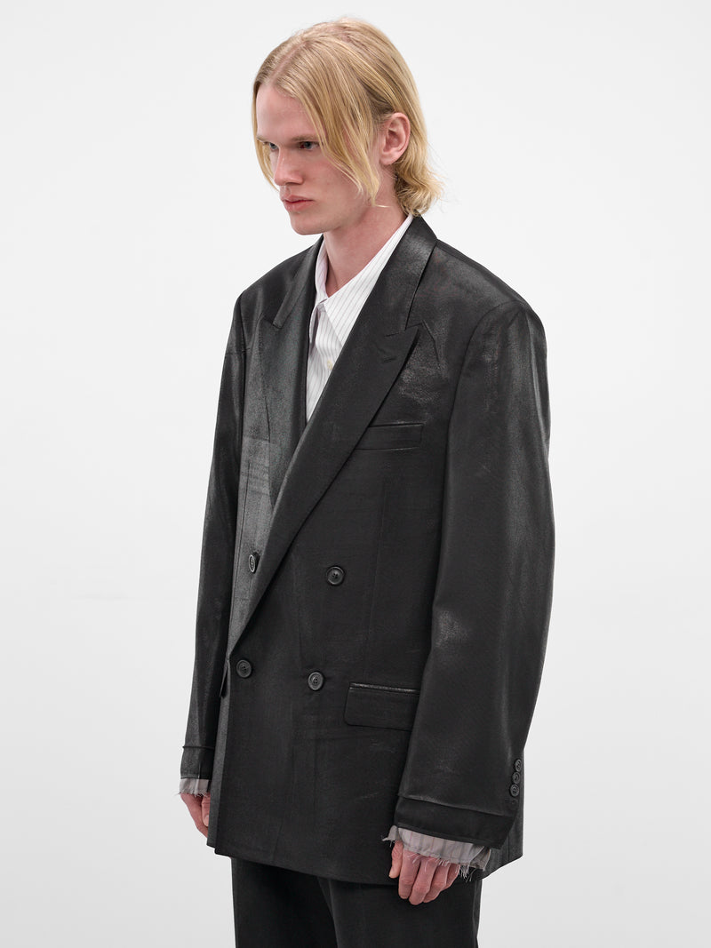 Black Foiled Wool Blazer (S50BN0548-M35745-BLACK)