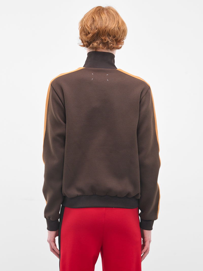 Striped Turtlneck Zip Sweater (S50GU0244-M20131-143-BROWN)
