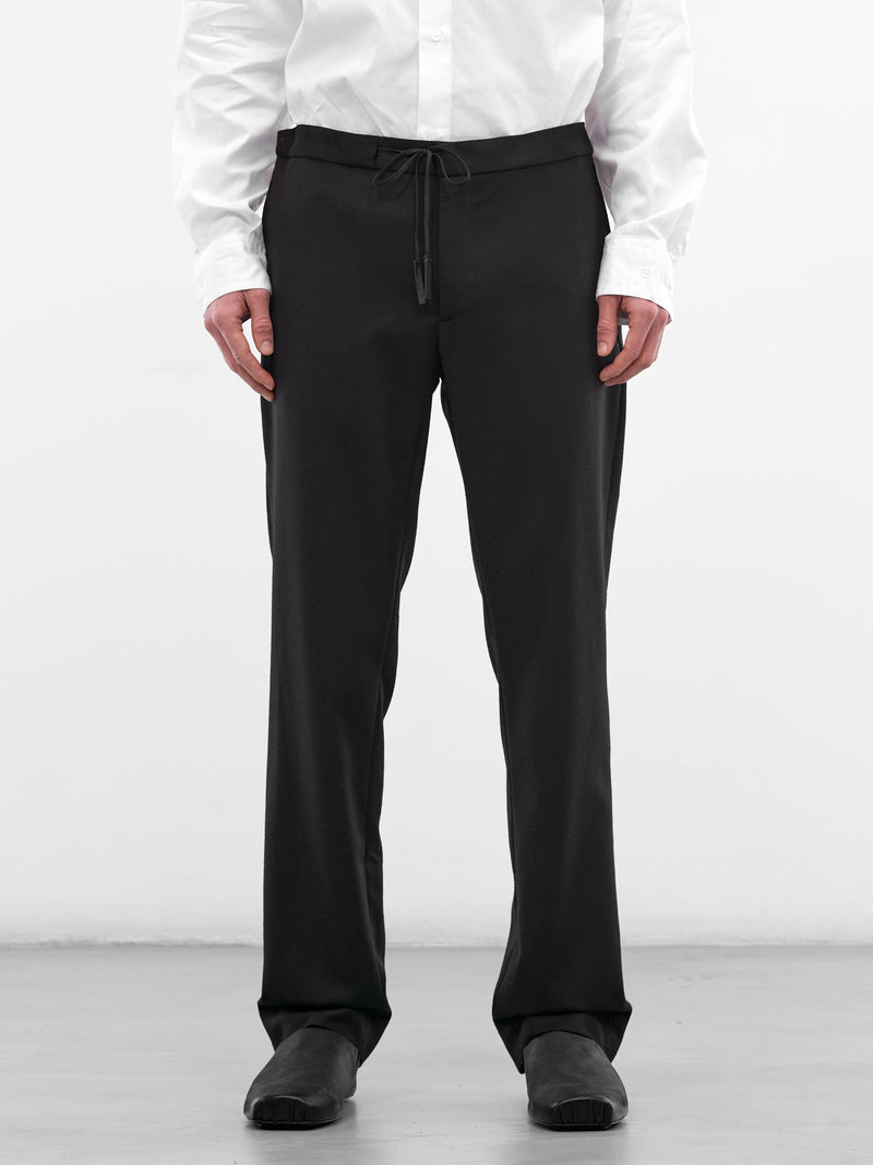 Black Wool Drawstring Pants (S50KA0388-S47782-900-BLACK)