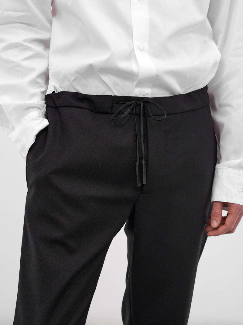Black Wool Drawstring Pants (S50KA0388-S47782-900-BLACK)