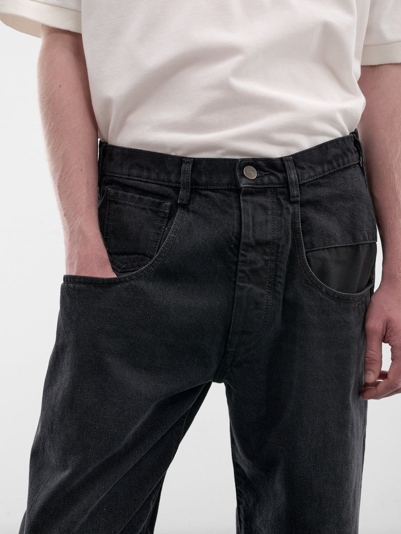 Black Paneled Denim Jeans (S50LA0246-M30049-961-DENIM)