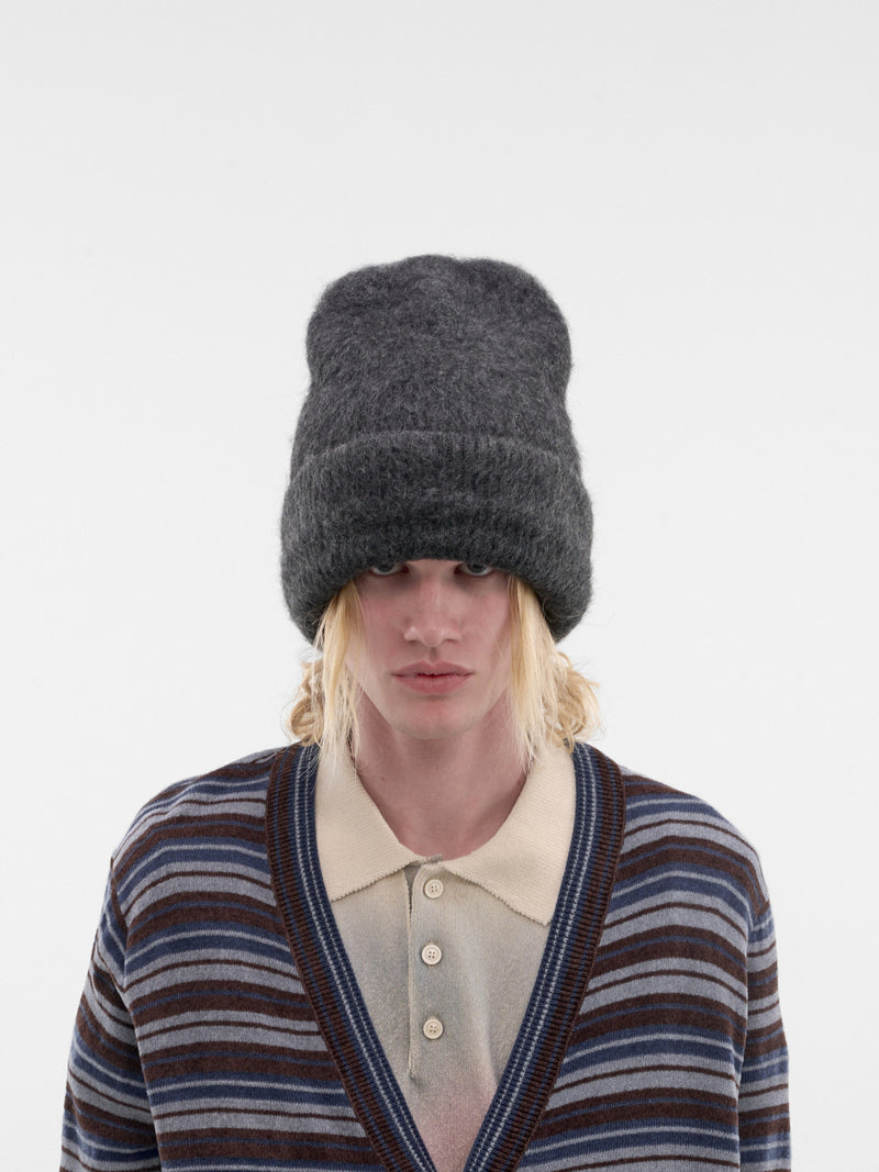 Gray Alpaca Wool Beanie (S50TB0024-M13314-122M-GREY)