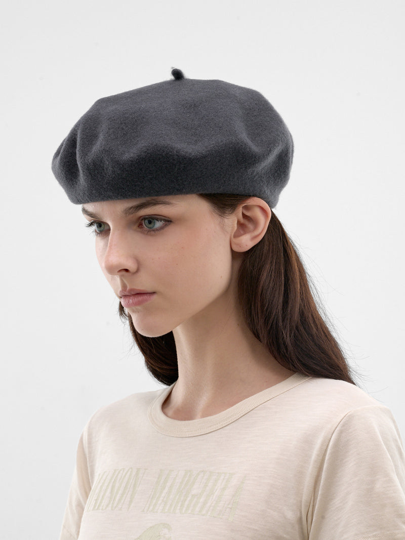 Black Felted Wool Beret (S50TC0081-S60384-860-BLACK)