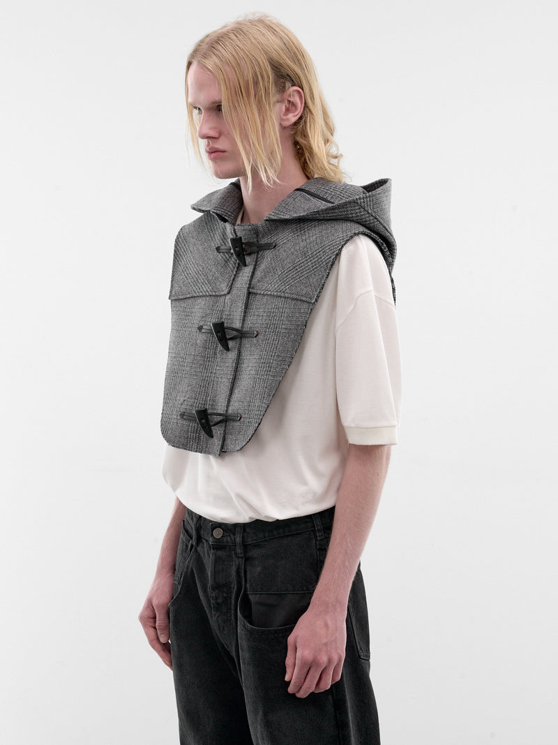 Gray Glen Check Hooded Vest (S50TH0067-M35904-001F-GREY-CHE)
