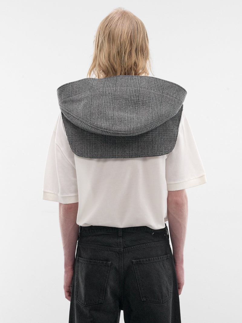 Gray Glen Check Hooded Vest (S50TH0067-M35904-001F-GREY-CHE)