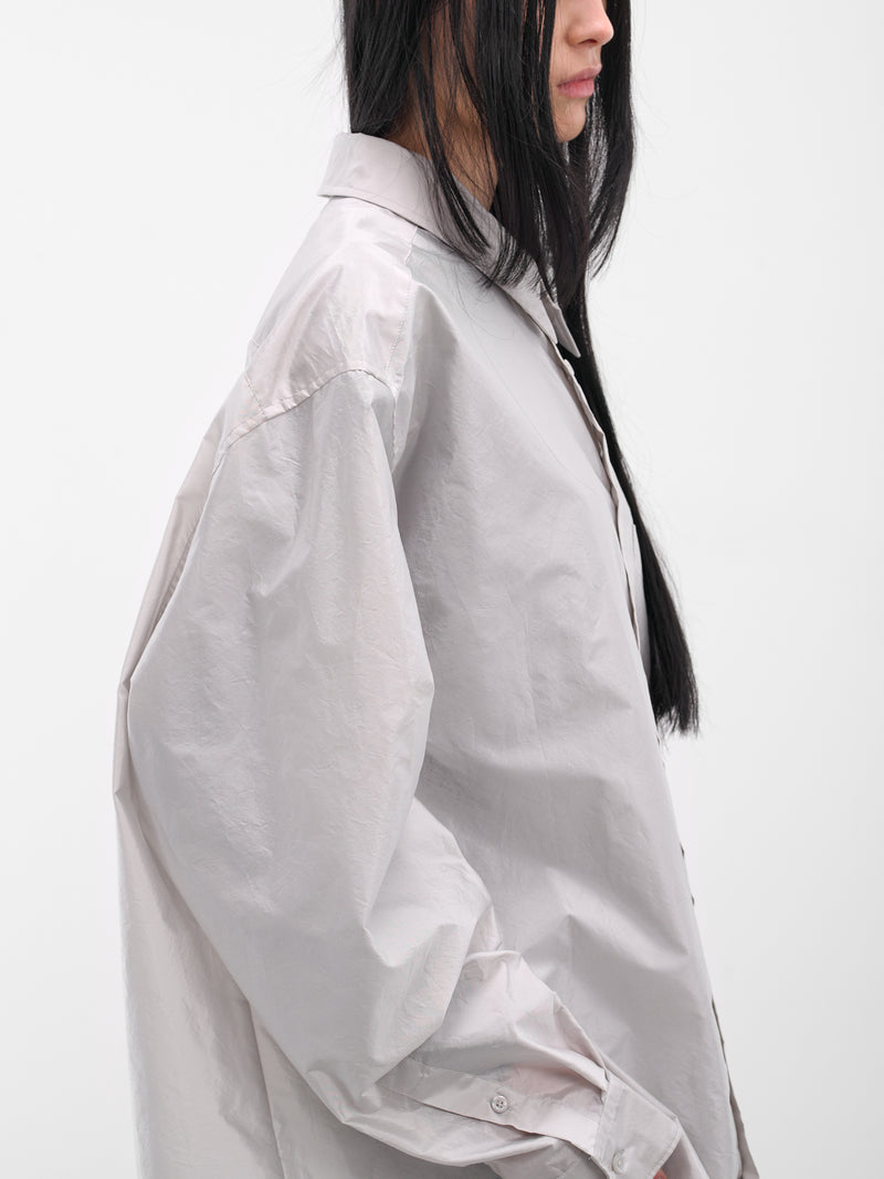 Gray Oversized Button-Up Shirt (S51DT0025-M35350-PEARL-GREY)