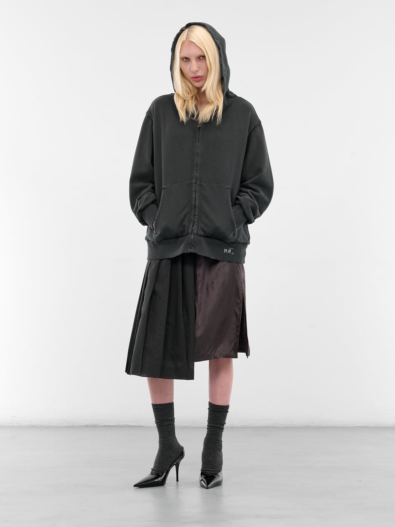 Black Distressed Zip Hoodie (S51HG0022-MTJ033-862-BLACK)