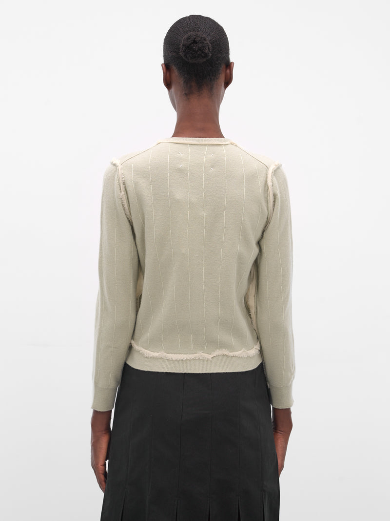 Green Applique Wool Cardigan (S51HP0022-M13153-LIGHT-GREEN)