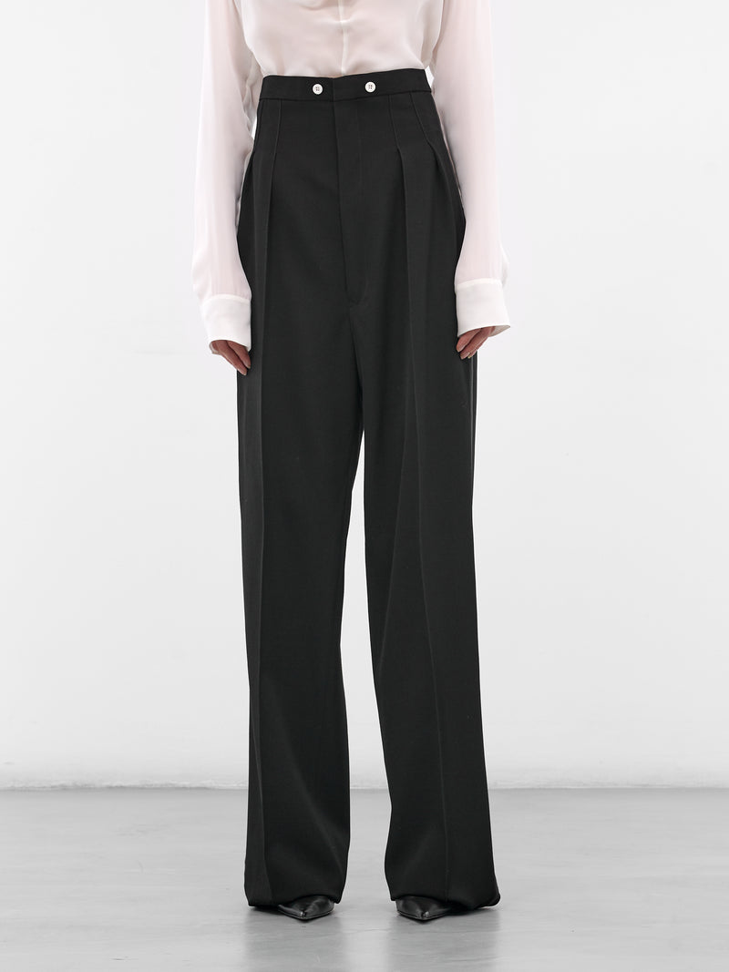 Black Wool Tailored Trousers (S51KA0611-S78389-900-BLACK)