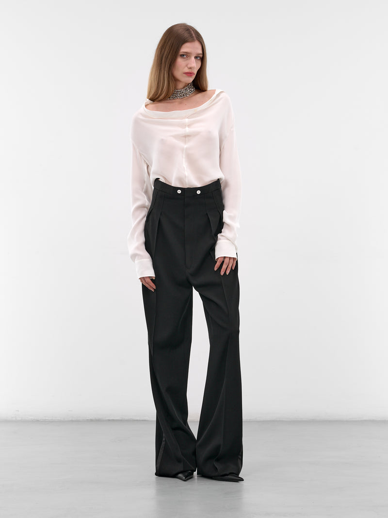Black Wool Tailored Trousers (S51KA0611-S78389-900-BLACK)