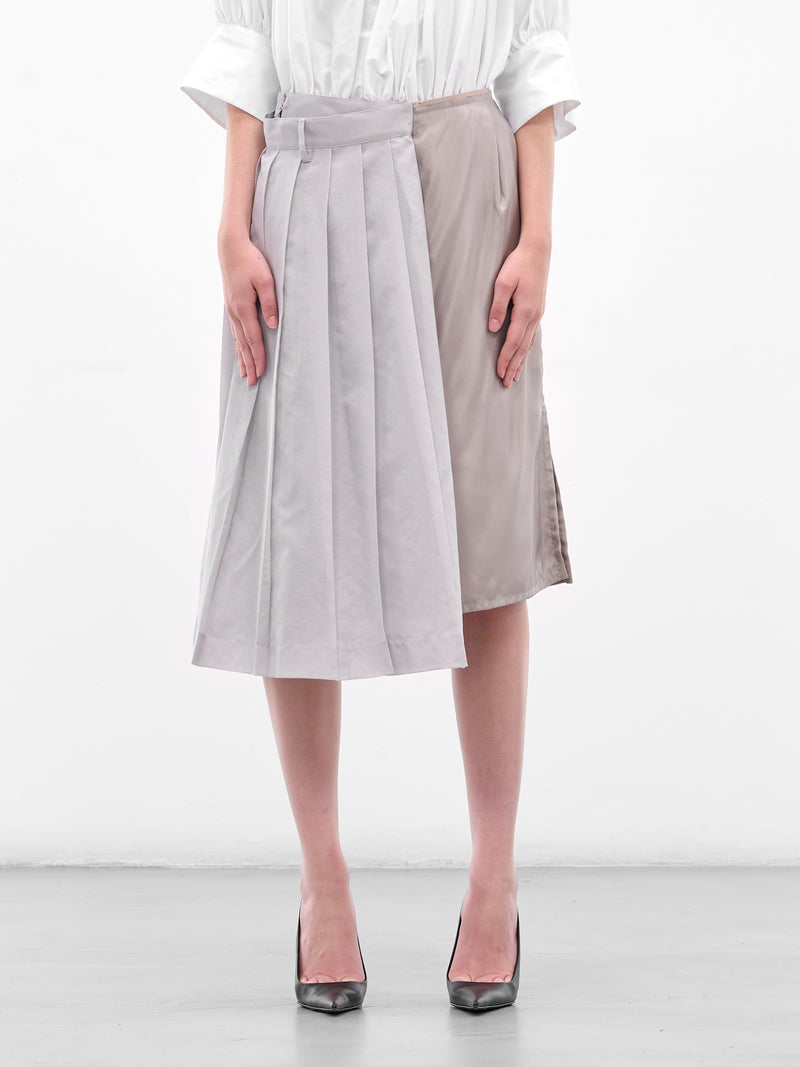 Gray Deconstructed Asymmetric Midi Skirt (S51ME0043-MTN098-857-GREY)