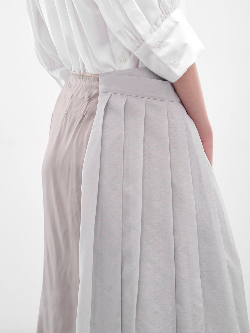 Gray Deconstructed Asymmetric Midi Skirt (S51ME0043-MTN098-857-GREY)