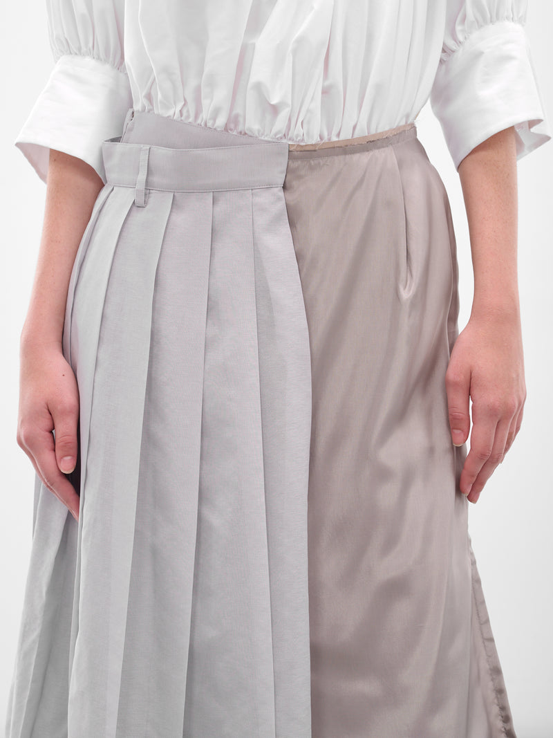 Gray Deconstructed Asymmetric Midi Skirt (S51ME0043-MTN098-857-GREY)