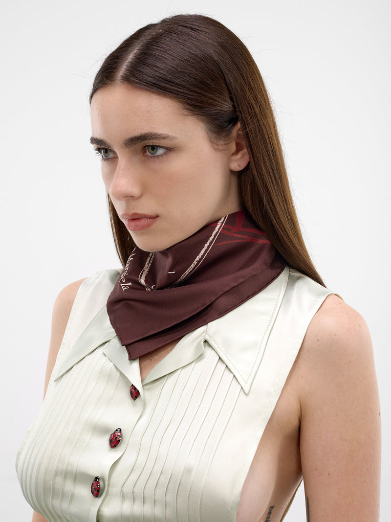 Scribbled Numeric Silk Foulard (S51TF0049-M35820-359S-BURGUNDY)