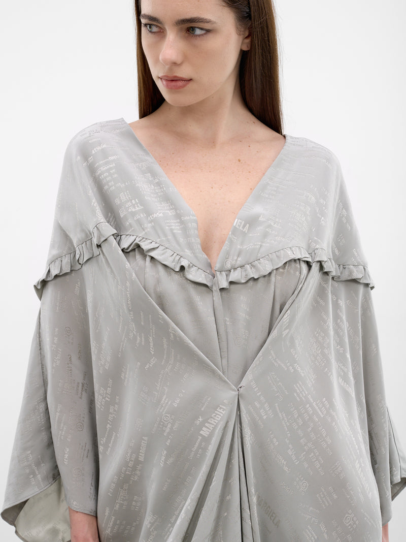 Gray Logo Print Layered Dress (S52DD0077-M35737-001J-SAGE-GRE)