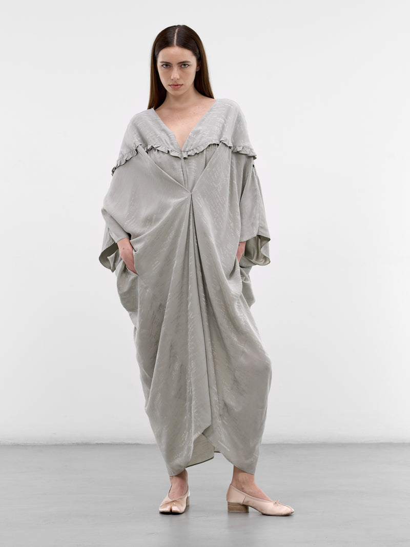Gray Logo Print Layered Dress (S52DD0077-M35737-001J-SAGE-GRE)