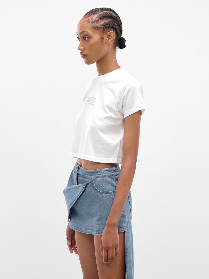 White Cropped Numeric Logo Tee (S52GC0352-S24312-101-WHITE)