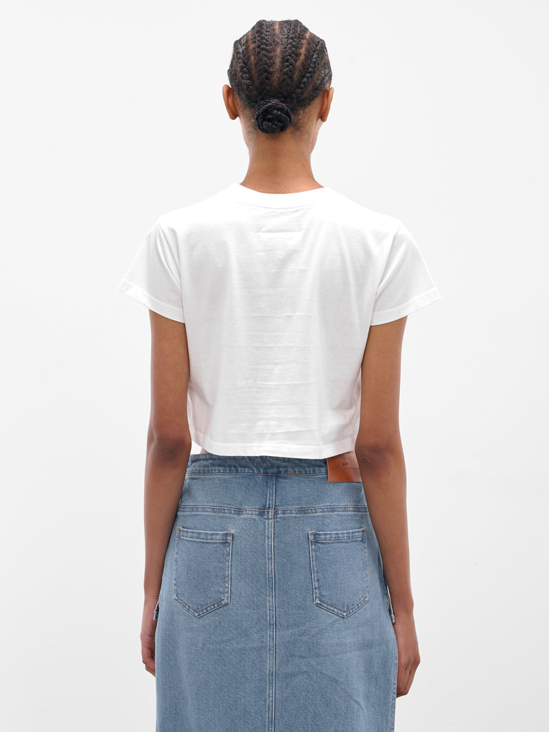 White Cropped Numeric Logo Tee (S52GC0352-S24312-101-WHITE)