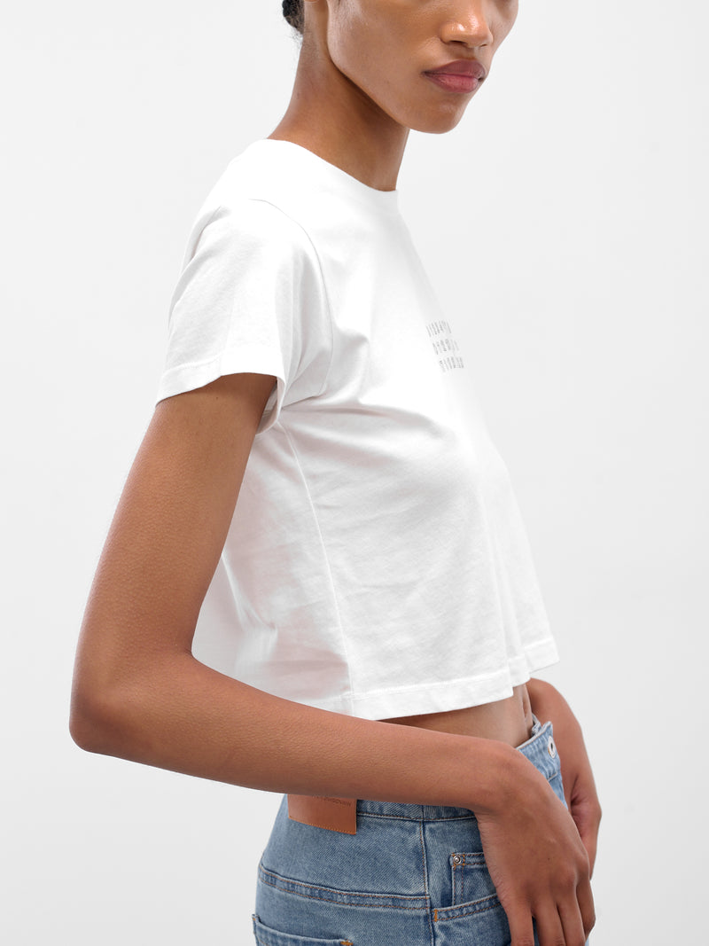 White Cropped Numeric Logo Tee (S52GC0352-S24312-101-WHITE)