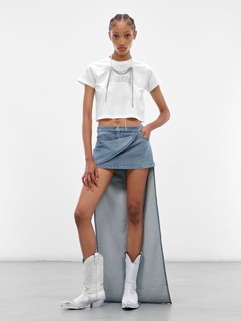 White Cropped Numeric Logo Tee (S52GC0352-S24312-101-WHITE)