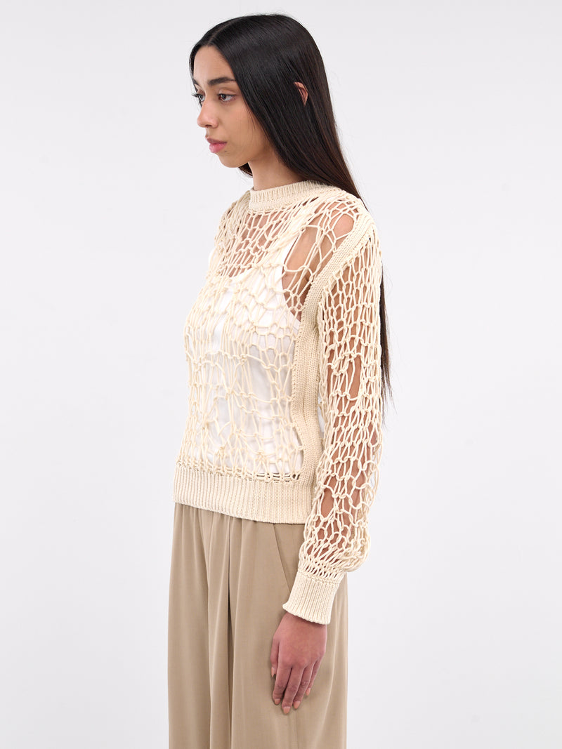 Open Knit Sweater (S52HL0039-M13083-OFF-WHITE)