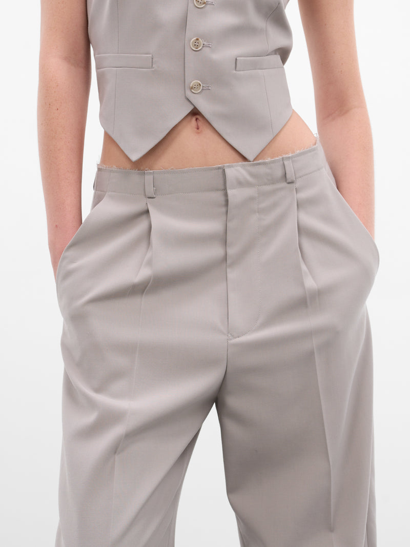 Gray Wool Wide Leg TRousers (S52KA0555-M35436-PALE-GREY)