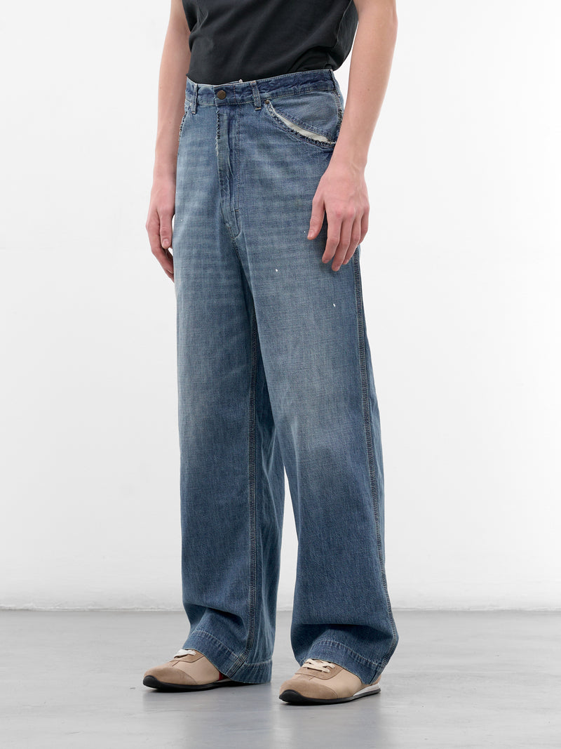 Blue Denim Wide Leg Jeans (S51KA0615-M30021-DENIM-BLUE)