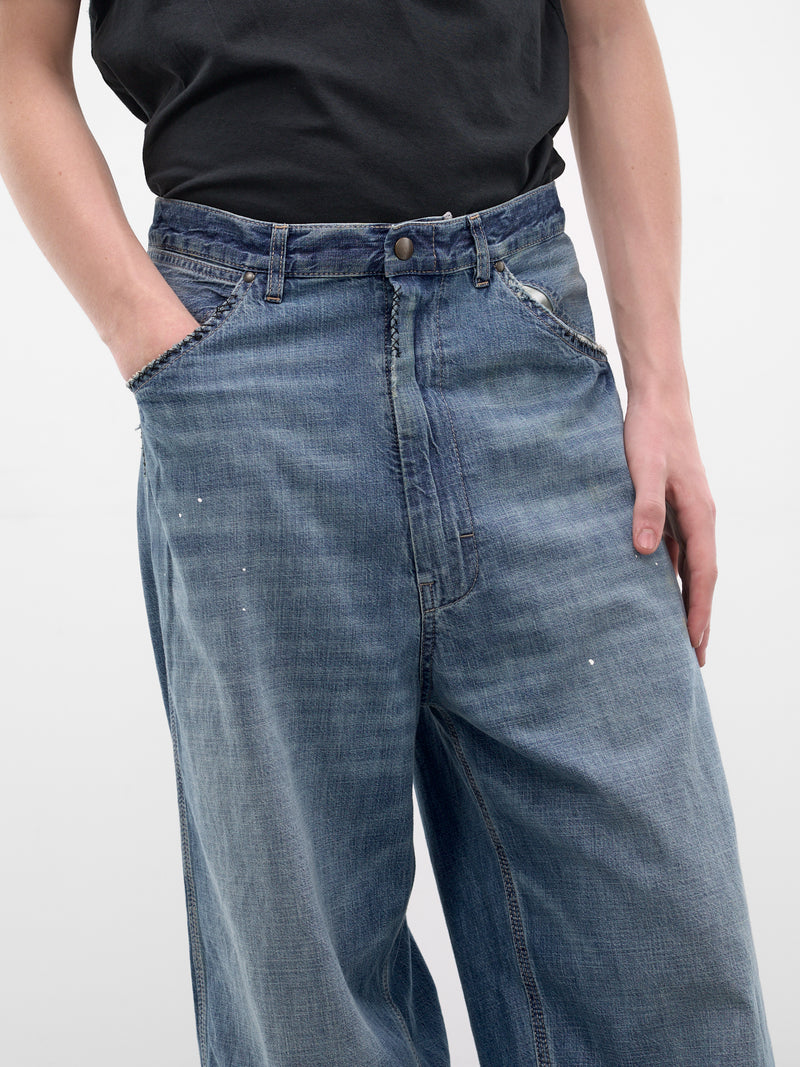 Blue Denim Wide Leg Jeans (S51KA0615-M30021-DENIM-BLUE)