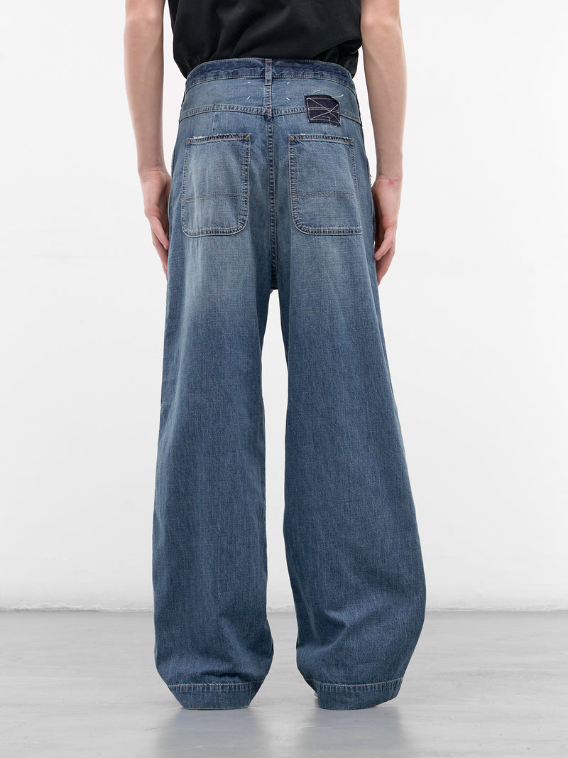 Blue Denim Wide Leg Jeans (S51KA0615-M30021-DENIM-BLUE)
