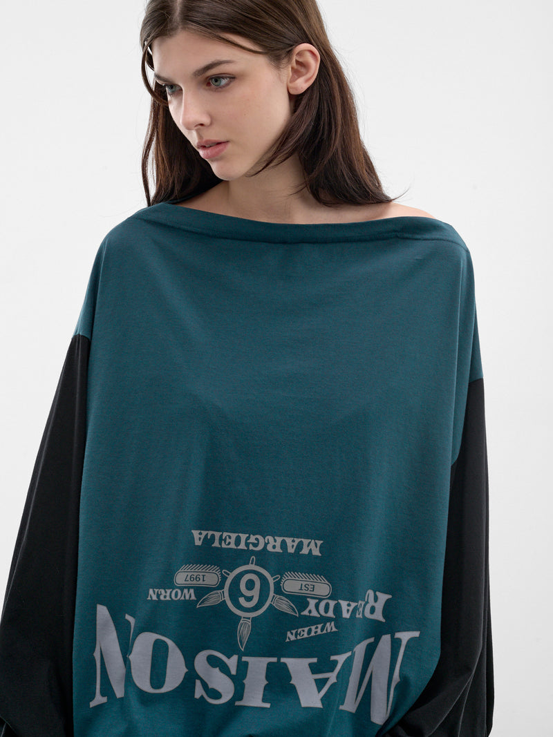 Two-Tone Upside-Down Sweatshirt (S52NH0045-M20048-961-PETROL-BL)