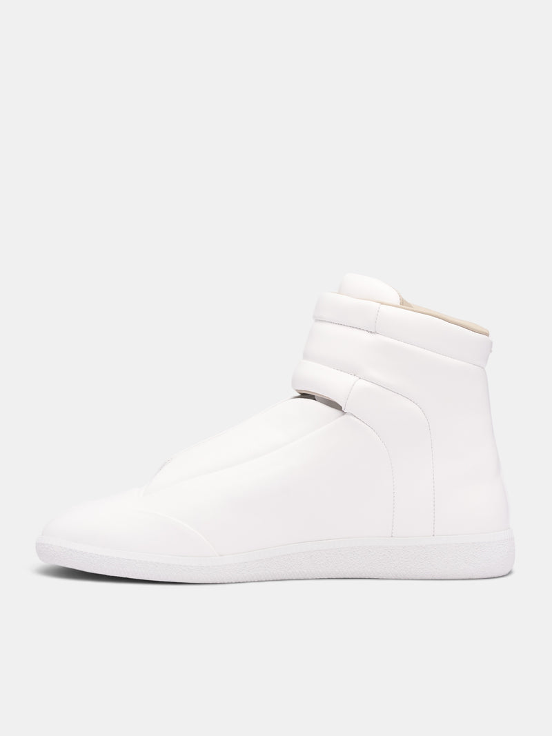 White Leather Mid-Top Future Sneakers (S57WS0538-P7573-WHITE)