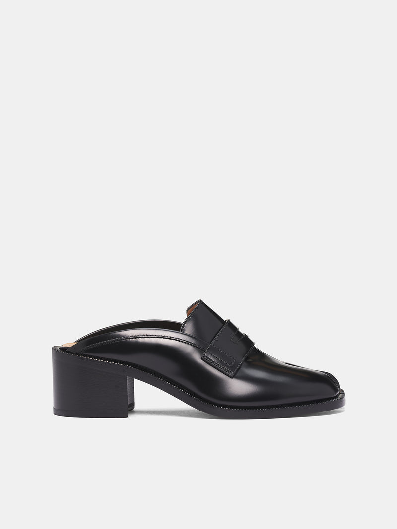 Black Polished Tabi Penny Loafers (S58WP0289-PS679-T8013-BLACK)