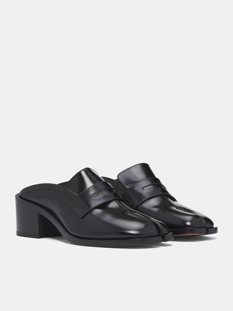 Black Polished Tabi Penny Loafers (S58WP0289-PS679-T8013-BLACK)
