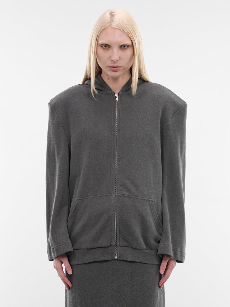 Gray Structured Shoulder Hoodie Jacket (S6-M-1028-1500-GREY)