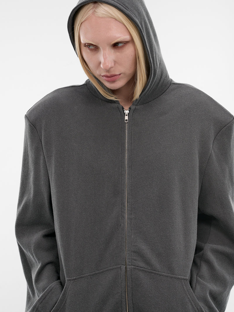 Gray Structured Shoulder Hoodie Jacket (S6-M-1028-1500-GREY)