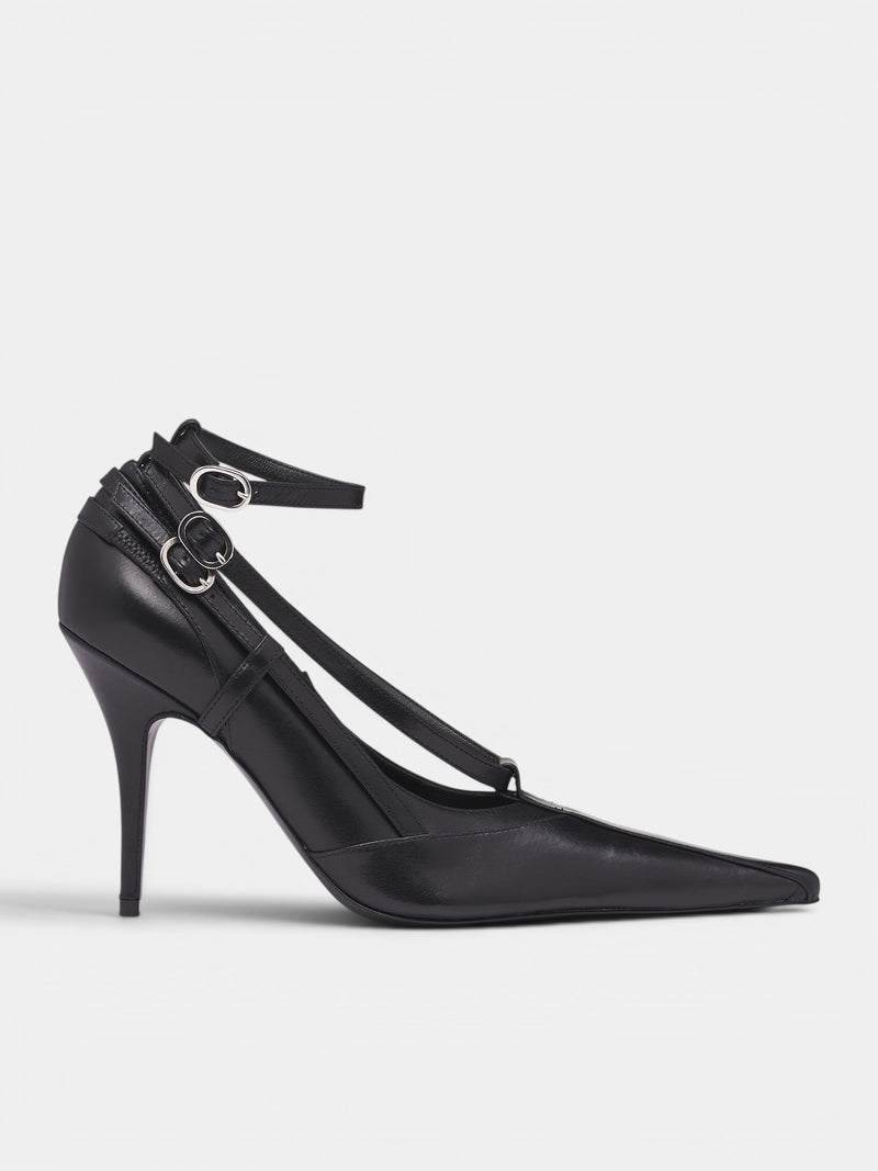 Black Leather All-In Pump Heels (S6-M-9028-1000-BLACK)
