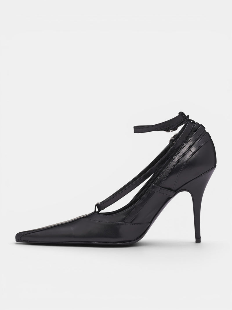 Black Leather All-In Pump Heels (S6-M-9028-1000-BLACK)