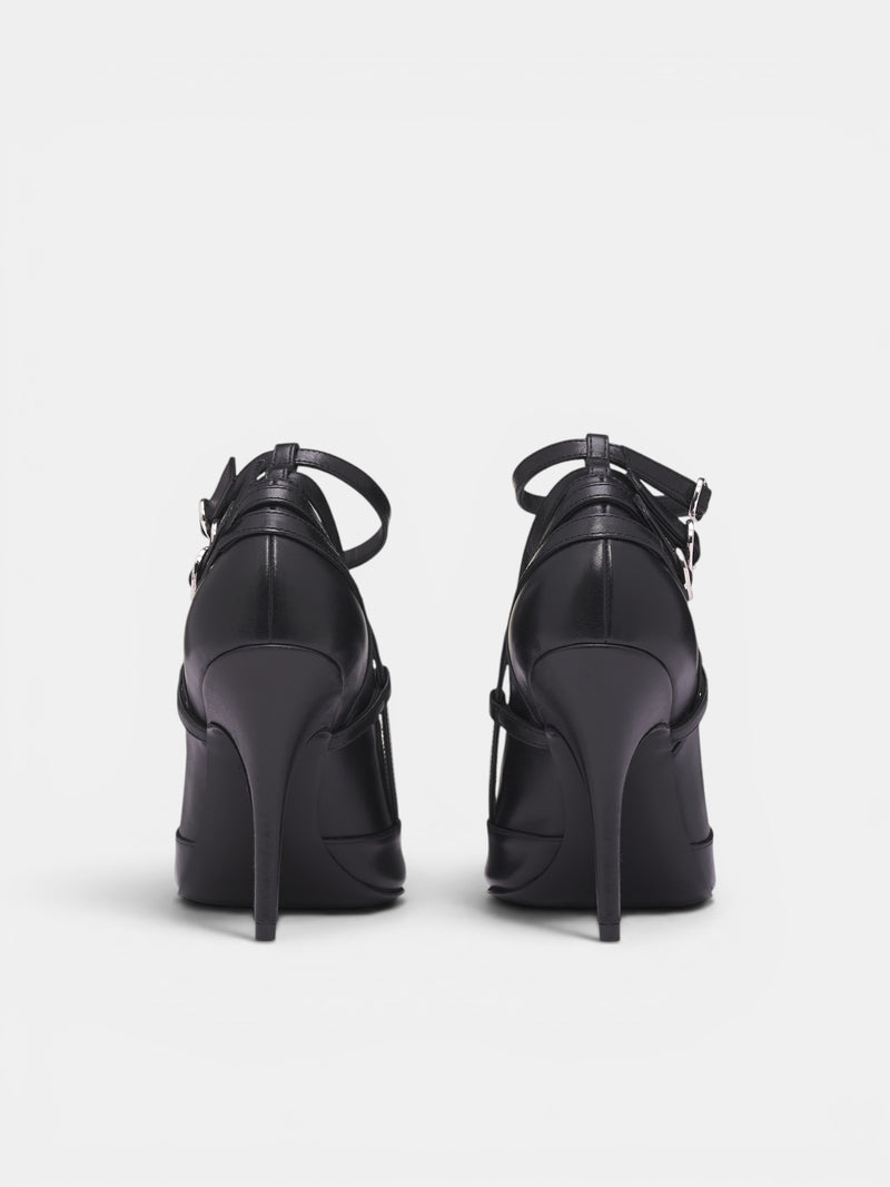 Black Leather All-In Pump Heels (S6-M-9028-1000-BLACK)