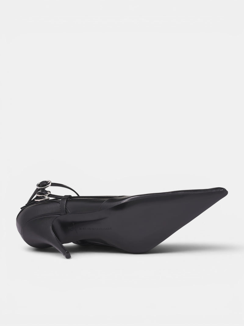 Black Leather All-In Pump Heels (S6-M-9028-1000-BLACK)