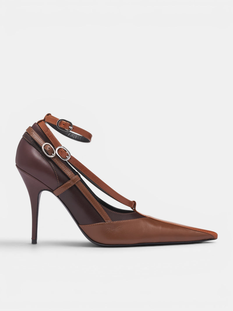 Brown Leather All-In Pump Heels (S6-M-9028-3500-BROWN)