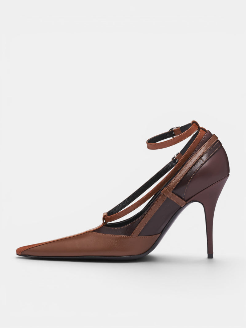 Brown Leather All-In Pump Heels (S6-M-9028-3500-BROWN)