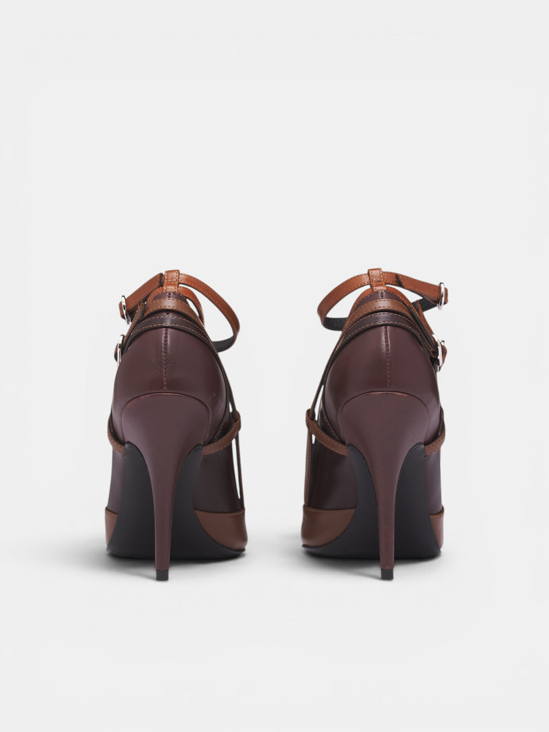 Brown Leather All-In Pump Heels (S6-M-9028-3500-BROWN)