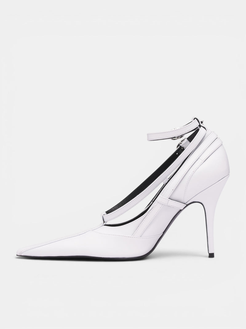 White Leather All-In Pump Heels (S6-M-9028-9000-WHITE)