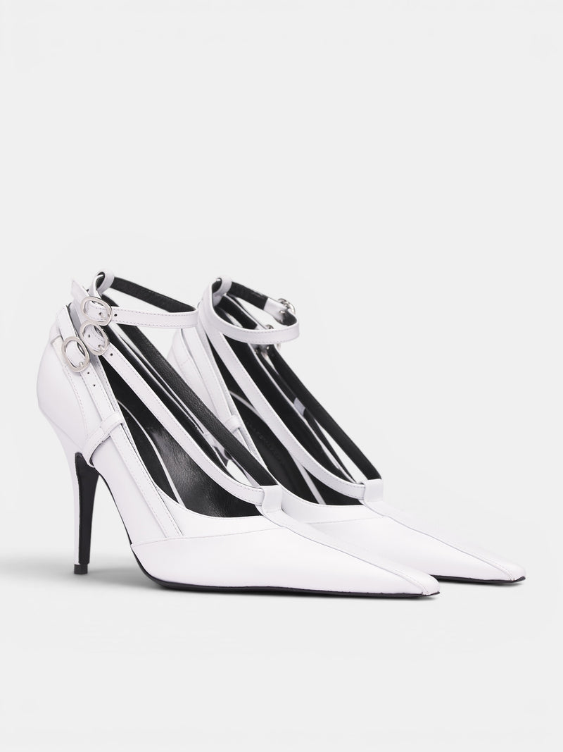 White Leather All-In Pump Heels (S6-M-9028-9000-WHITE)
