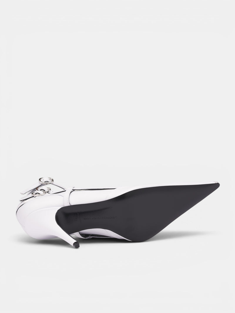 White Leather All-In Pump Heels (S6-M-9028-9000-WHITE)
