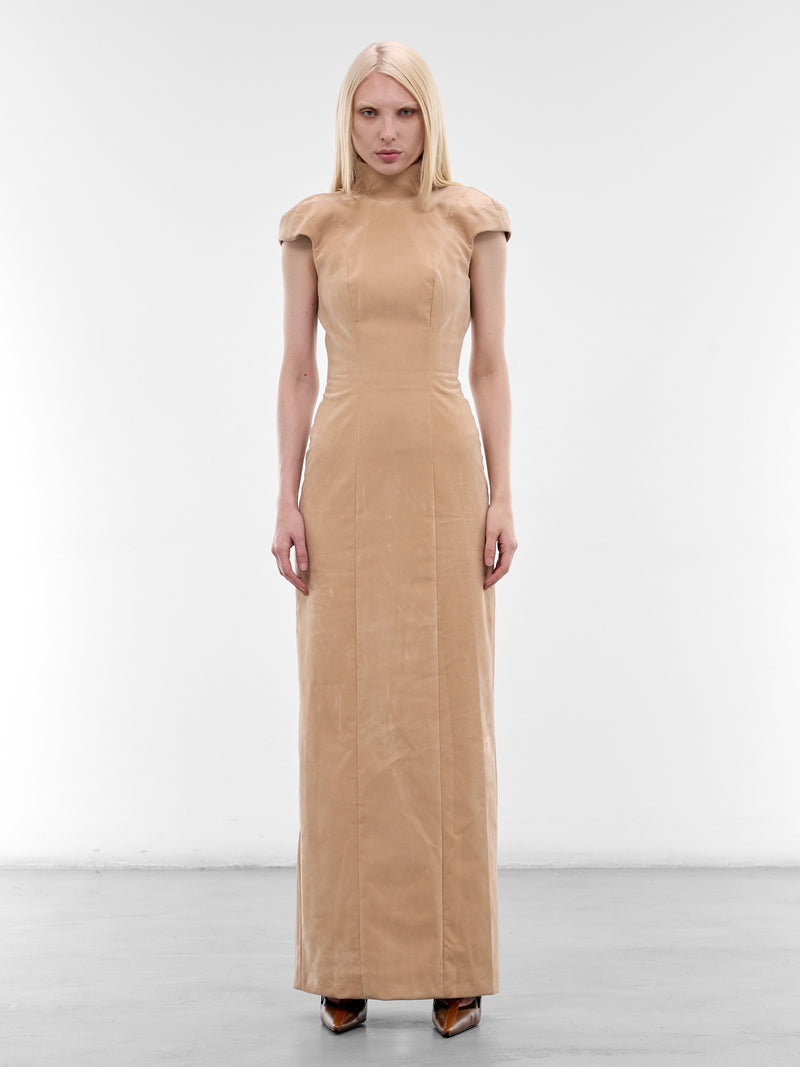 Nude Velvet Hanger Display Dress (S6-M6073-2000-NUDE)