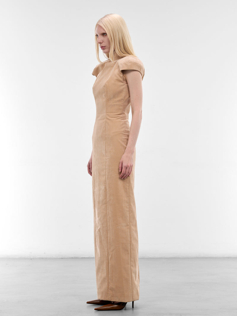 Nude Velvet Hanger Display Dress (S6-M6073-2000-NUDE)