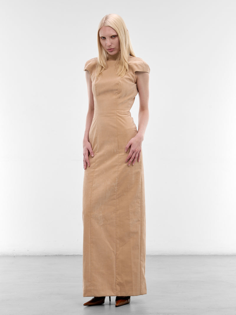 Nude Velvet Hanger Display Dress (S6-M6073-2000-NUDE)