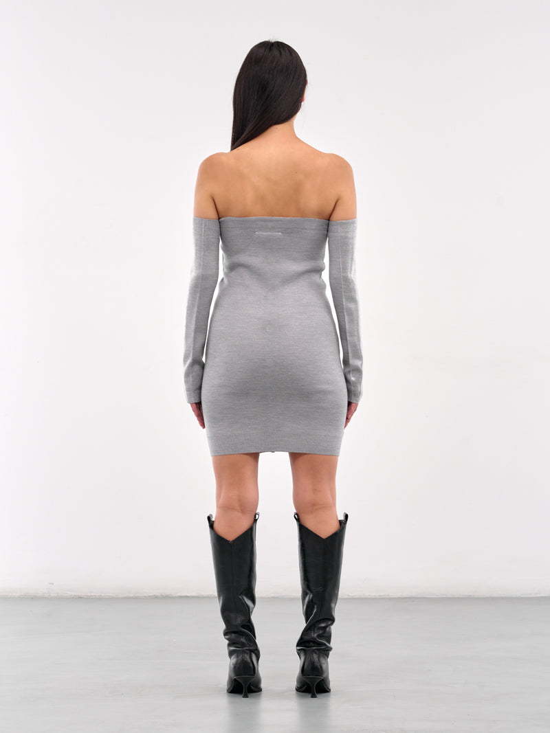 Buttoned Strapless Mini Dress (S62DA0042-M13120-GREY)